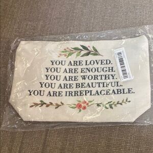 Floral  Pouch with Inspirational Quote